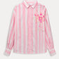 BLUSE - Embroidery Striped Pink