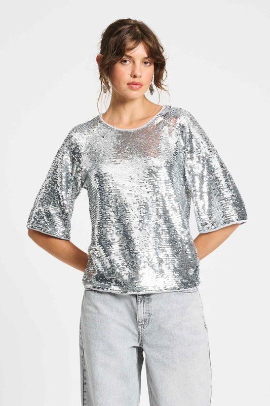 TOP - Sequins Silver