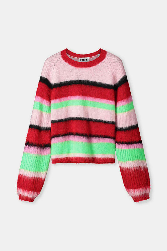 SWEATER - Brushed Stripes Green