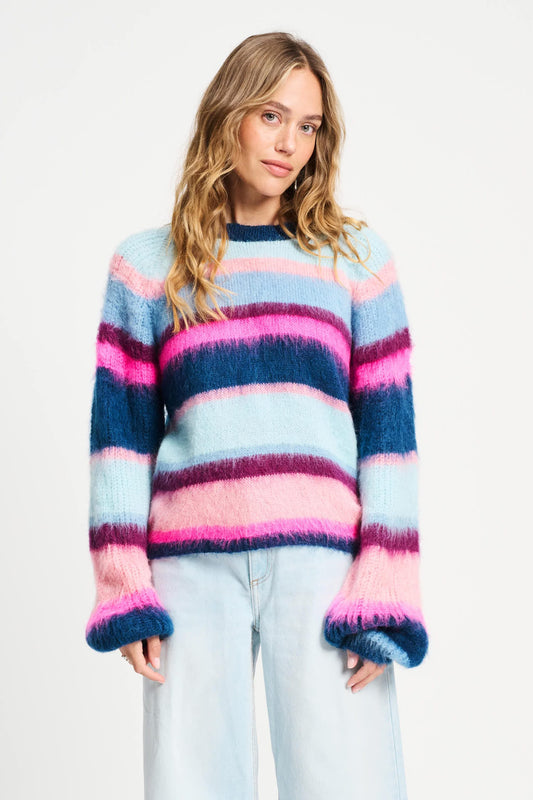 SWEATER - Brushed Stripes Blue