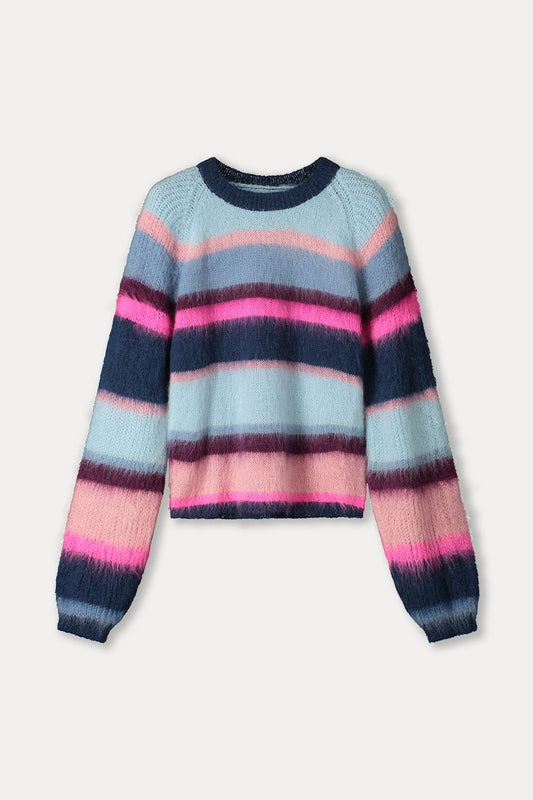 SWEATER - Brushed Stripes Blue