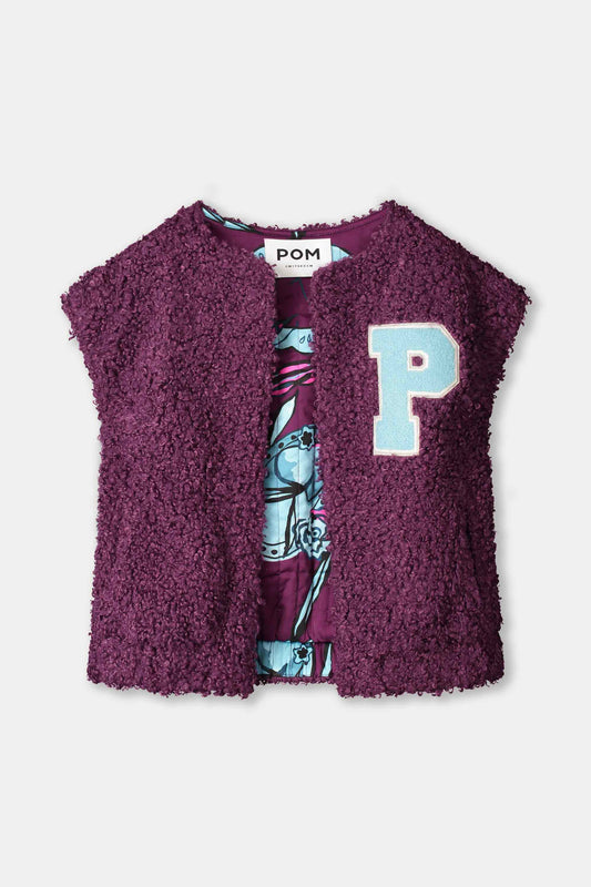 GILET - Teddy Baseball Plum