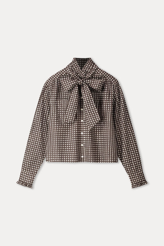 Burgundy BLUSE met klassieke kraag+Q41 | Ivy Burgundy Red | POM Amsterdam