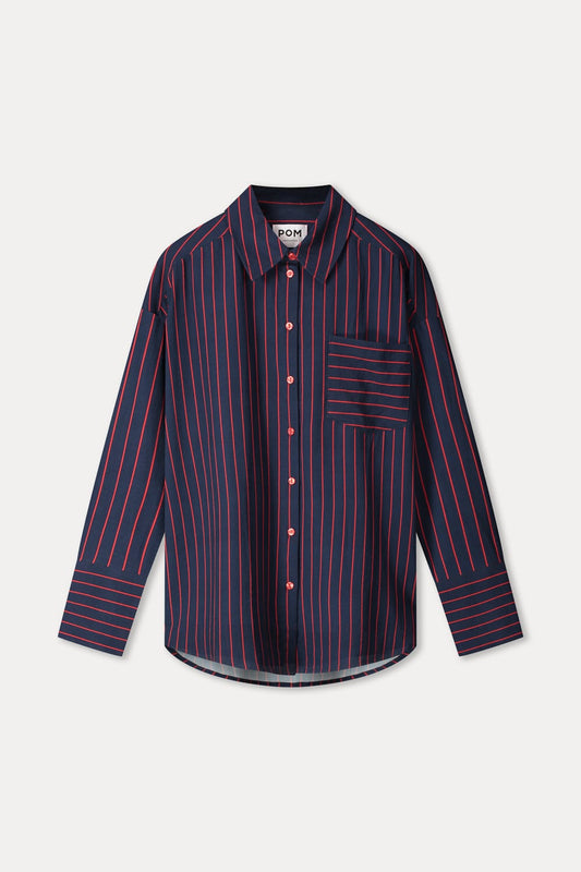 BLUSE - Beau Twill Striped Blue