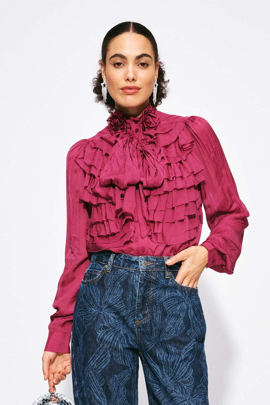 BLUSE - Valerie Burgundy Red