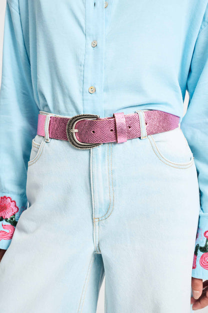GÜRTEL - Snake Vibrant Pink
