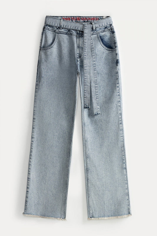 JEANS - Quilt Straight Hellblau