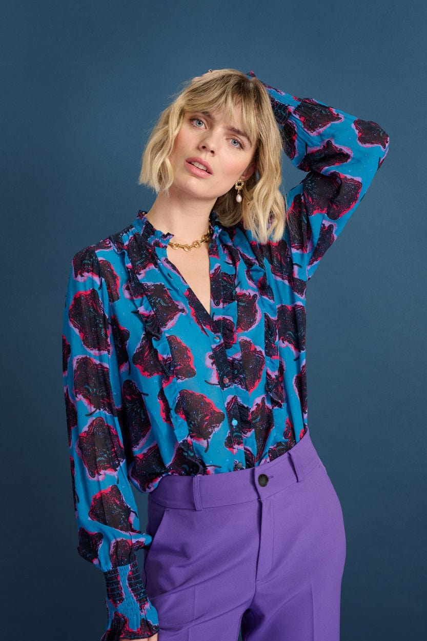 BLUSE - Flower Pop Blue