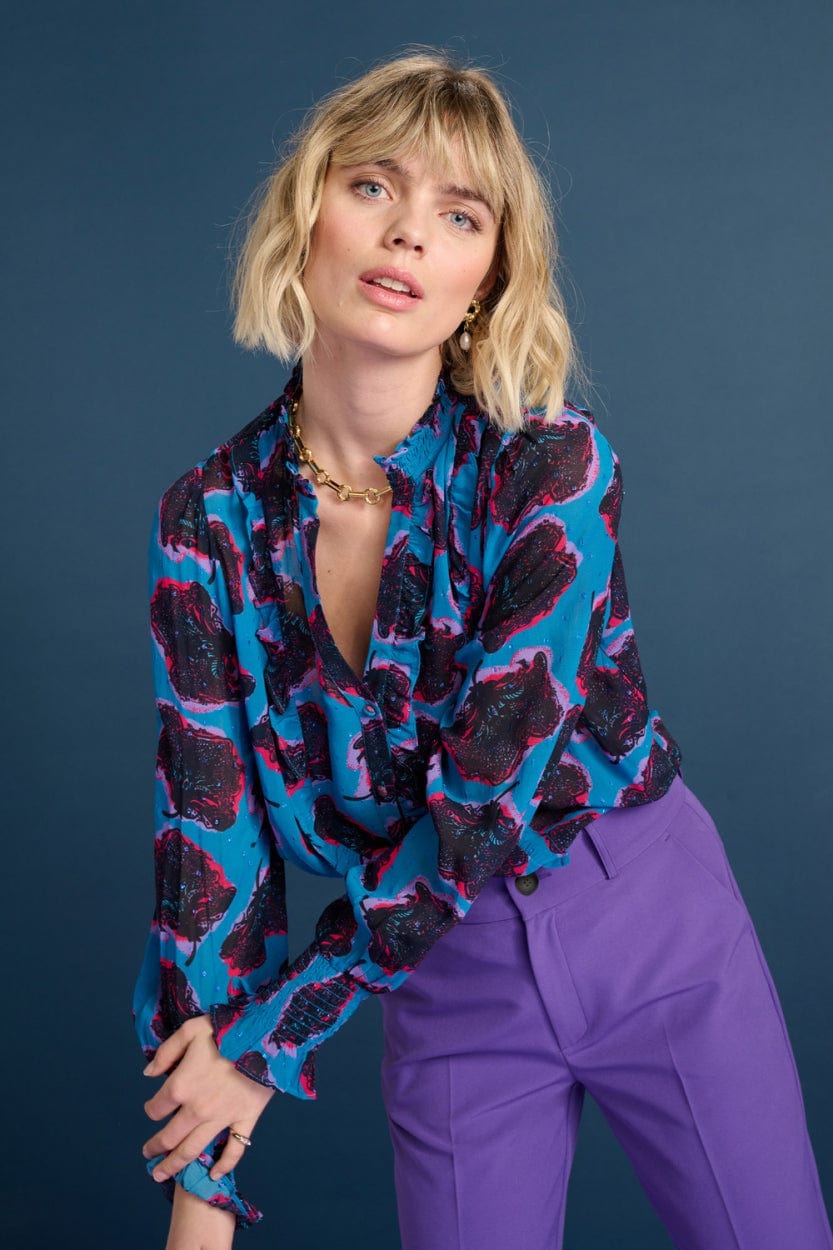 BLUSE - Flower Pop Blue