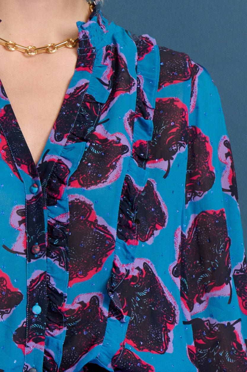 BLUSE - Flower Pop Blue
