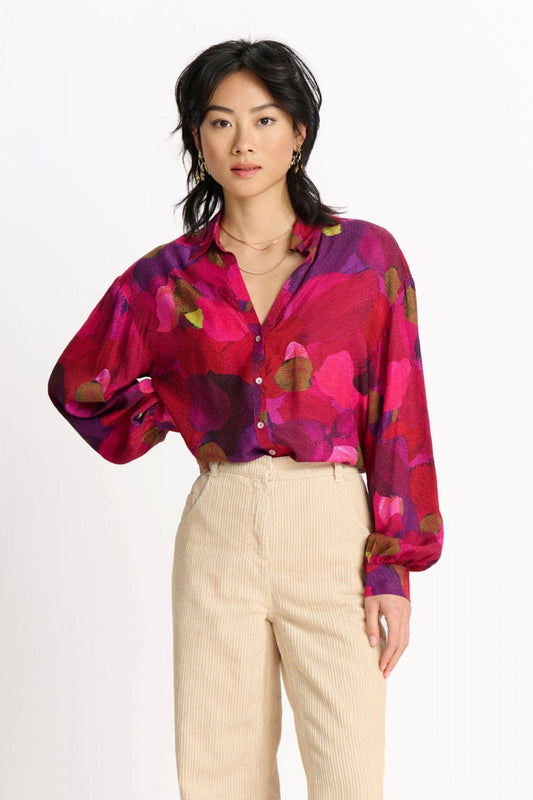 BLUSE - Brushwork Fiery Pink