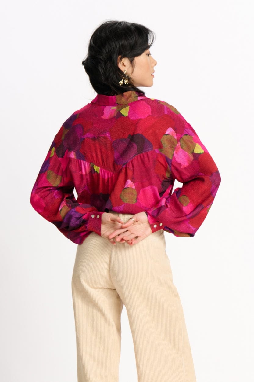 BLUSE - Brushwork Fiery Pink