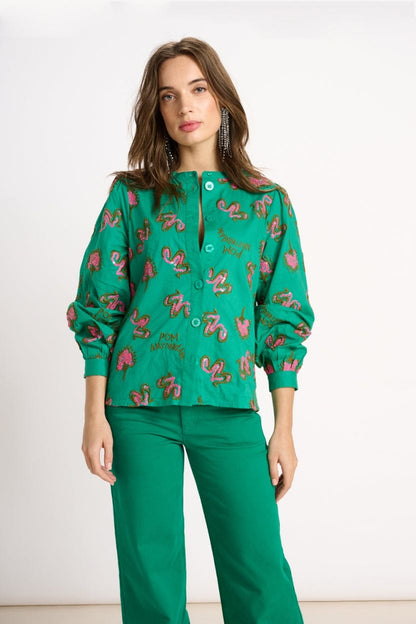 BLUSE - Fern Green Shine