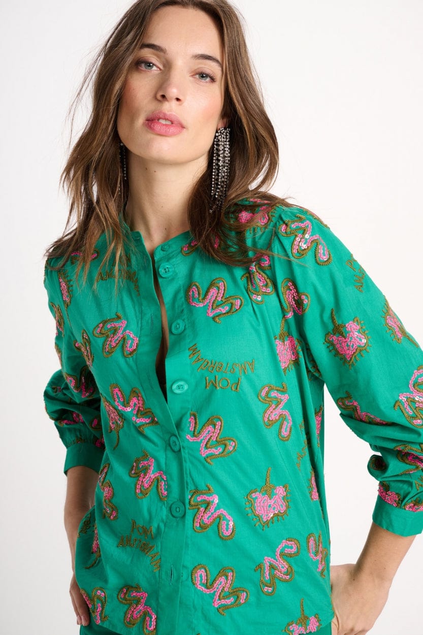 BLUSE - Fern Green Shine