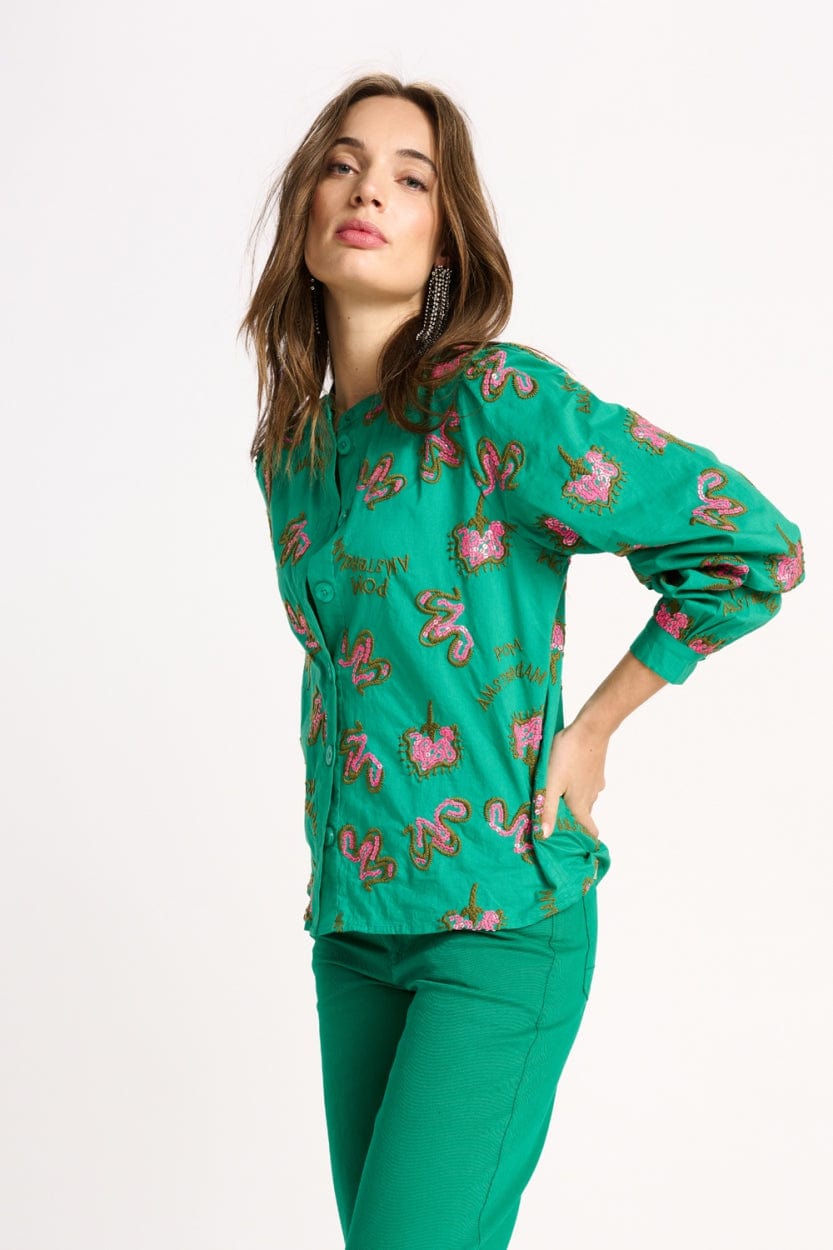 BLUSE - Fern Green Shine