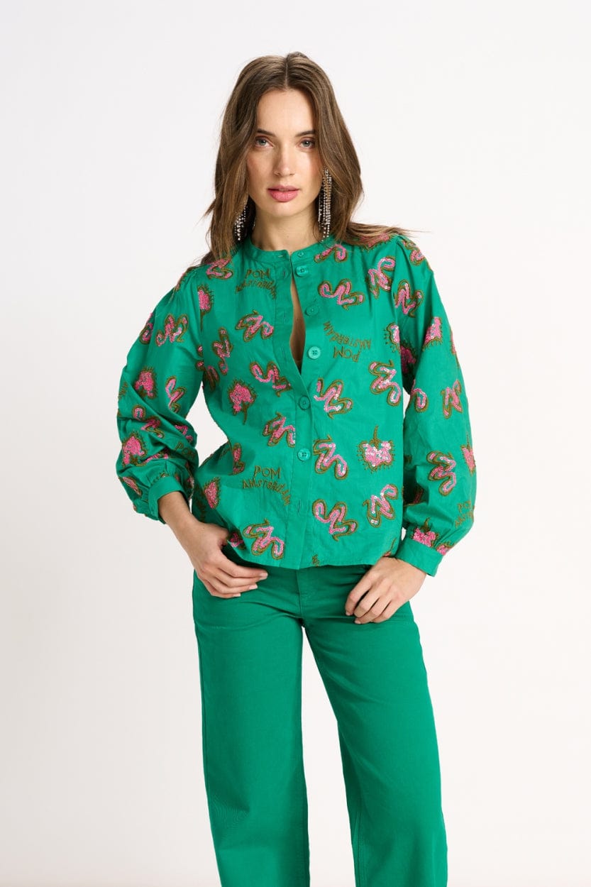 BLUSE - Fern Green Shine