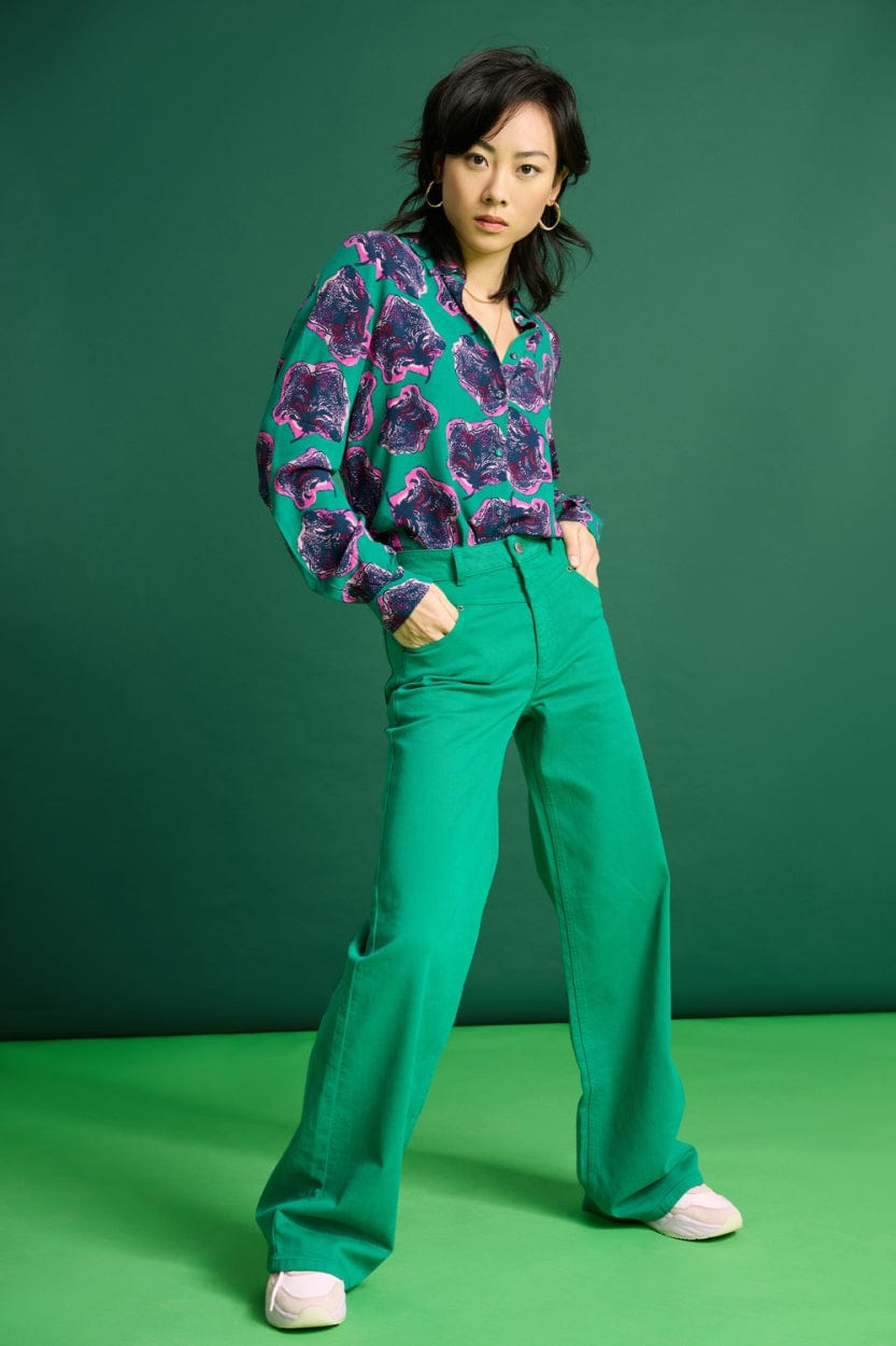 JEANS - Wide Leg Jade Green