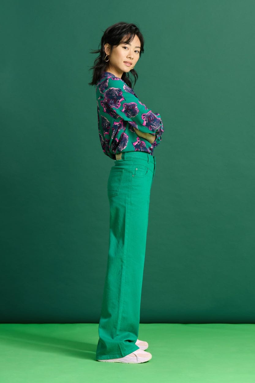 JEANS - Wide Leg Jade Green