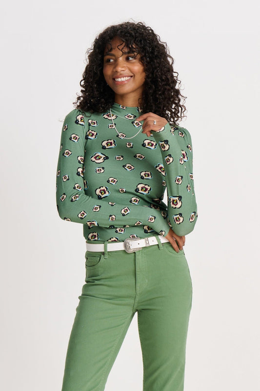 TURTLENECK - Flower Swirl Green