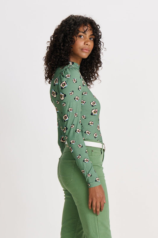 TURTLENECK - Flower Swirl Green