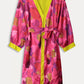 KIMONO - Brushwork Fiery Pink