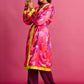 KIMONO - Brushwork Fiery Pink