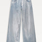 JEANS - Wide Leg Denim Metallic