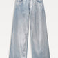 JEANS - Wide Leg Denim Metallic