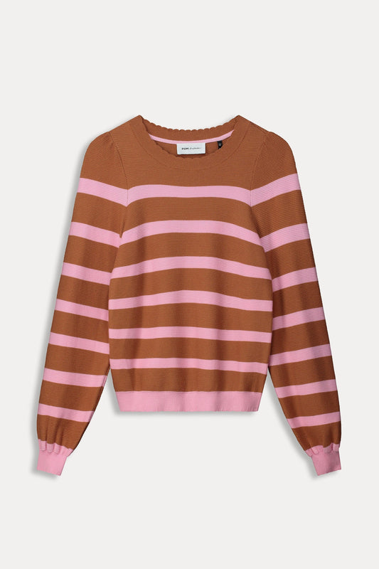 PULLOVER - Striped Sugar Brown