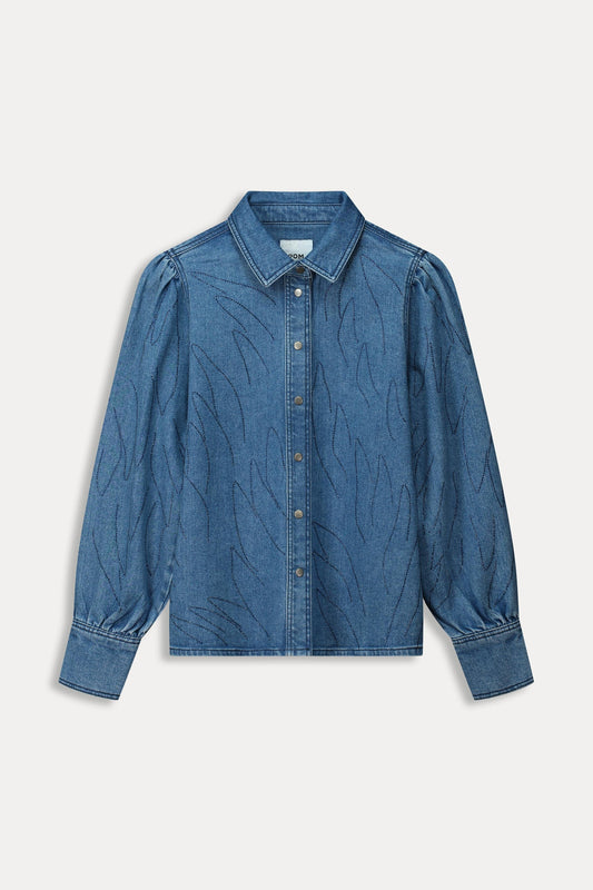 BLUSE - Denim Rhinestones