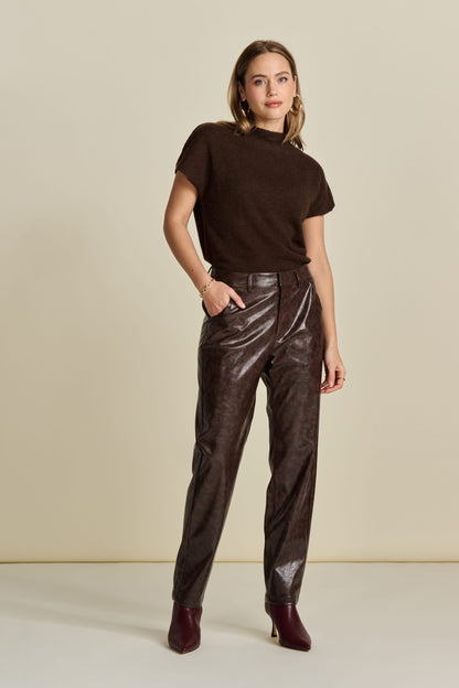 HOSE - Faux Leather Brown