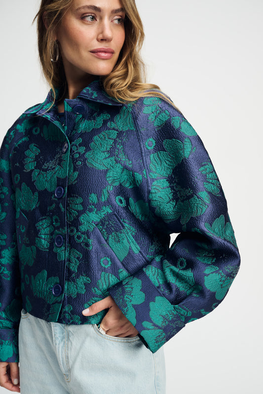 JACKE - Floral Jacquard Fresh Blue