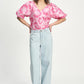 TOP - Floral Jacquard Raspberry