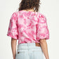 TOP - Floral Jacquard Raspberry