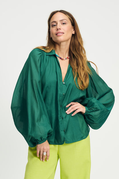 BLUSE - Lena Meadow Green