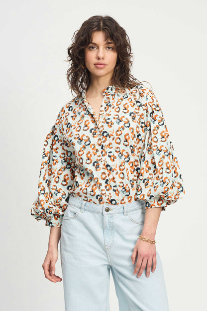 BLUSE - Poplin Leopard Lush