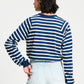TOP - Lisa Striped Blue White