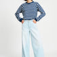 TOP - Lisa Striped Blue White