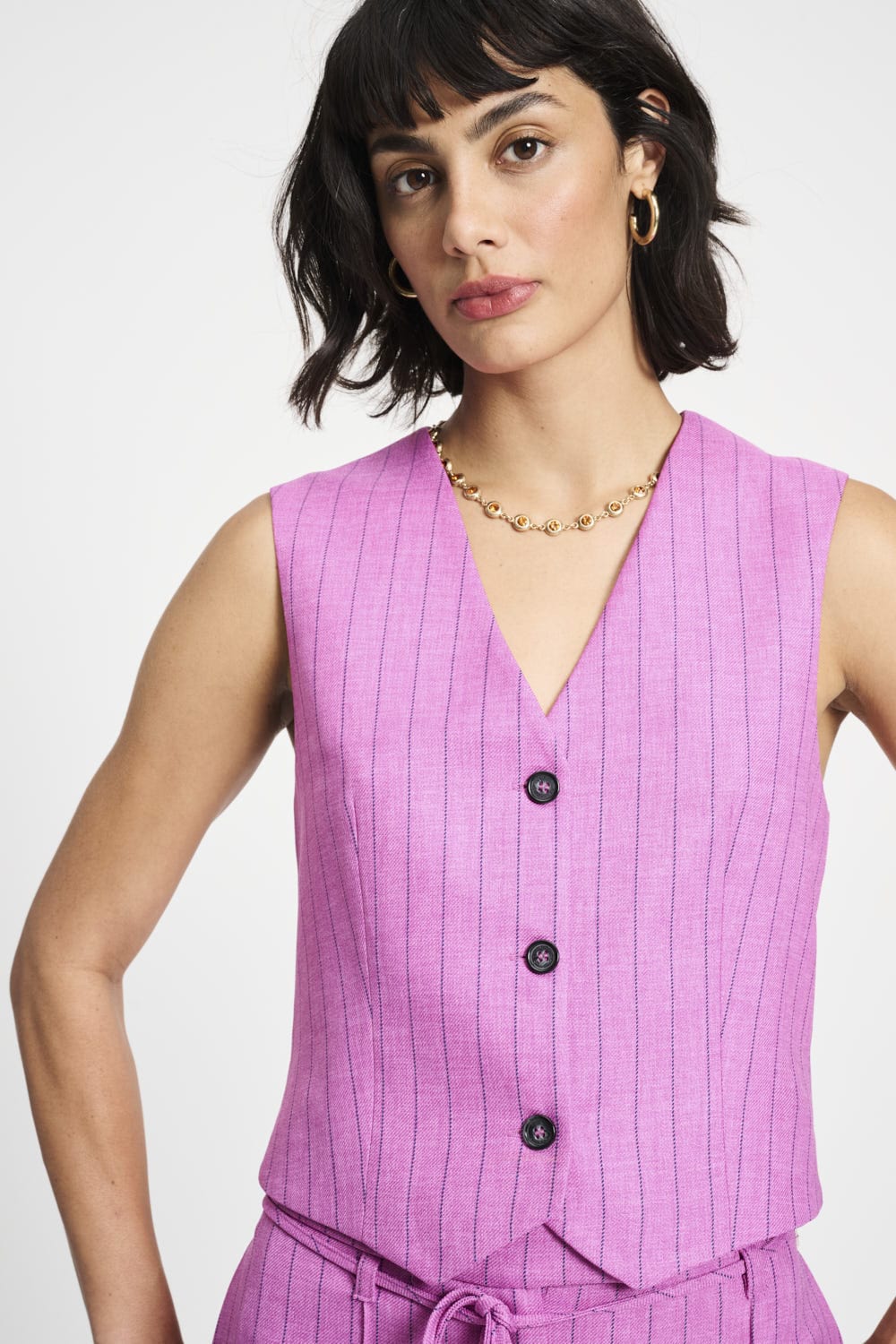 GILET - Rose Doux Striped