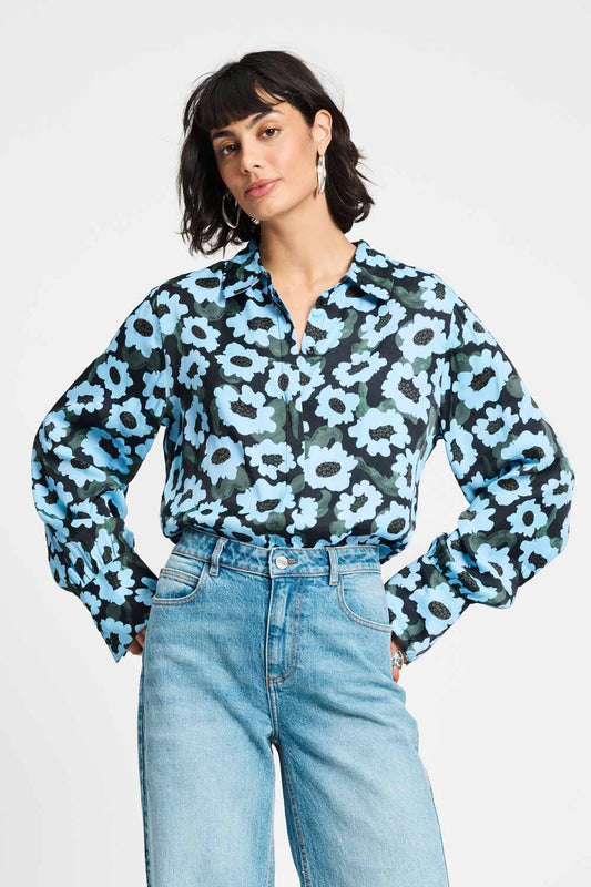 BLUSE - Wild Flowers Blue
