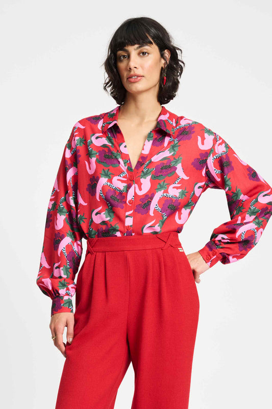 BLUSE - Violet Picnic Delight