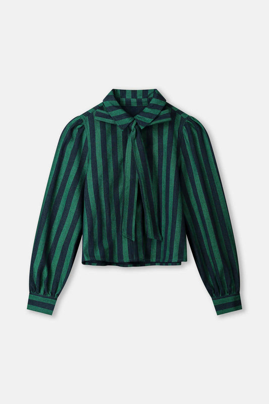 BLUSE - Denim Striped