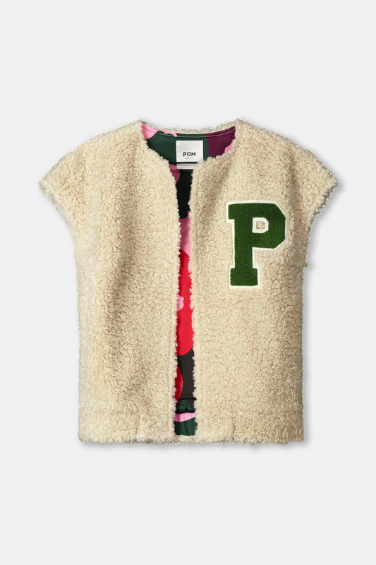 GILET - Teddy Baseball Ecru