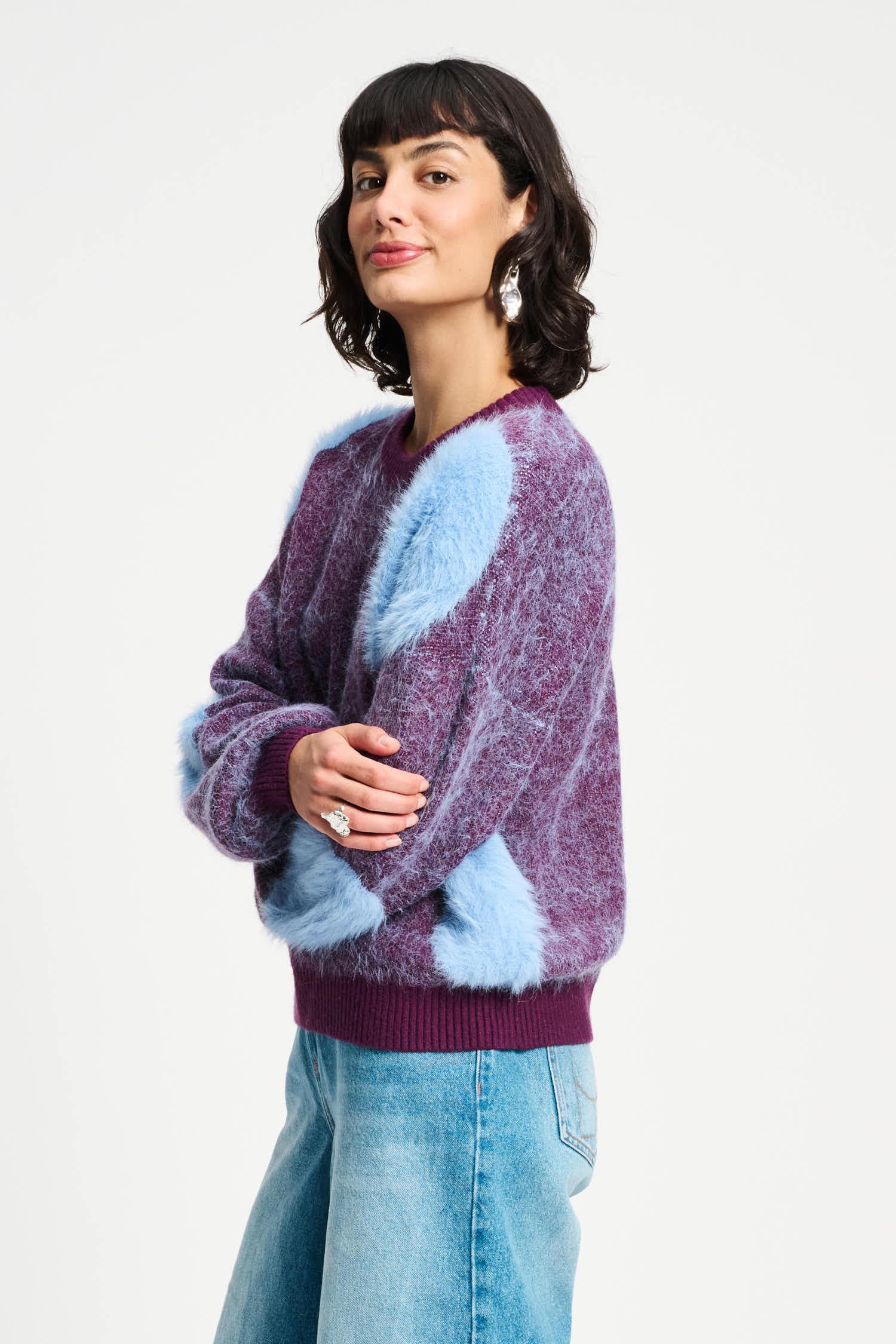 SWEATER - Dots Plum