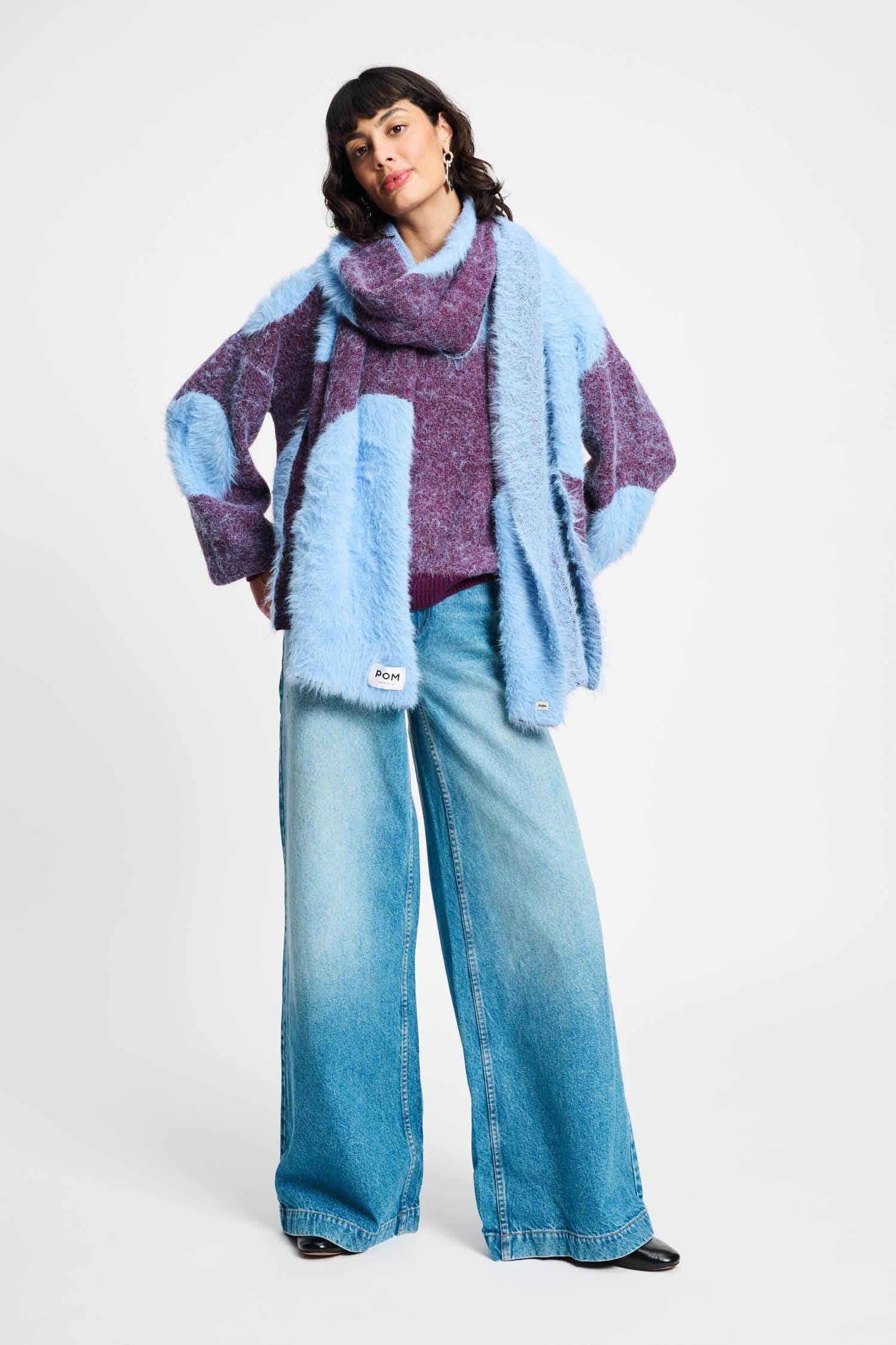 SWEATER - Dots Plum
