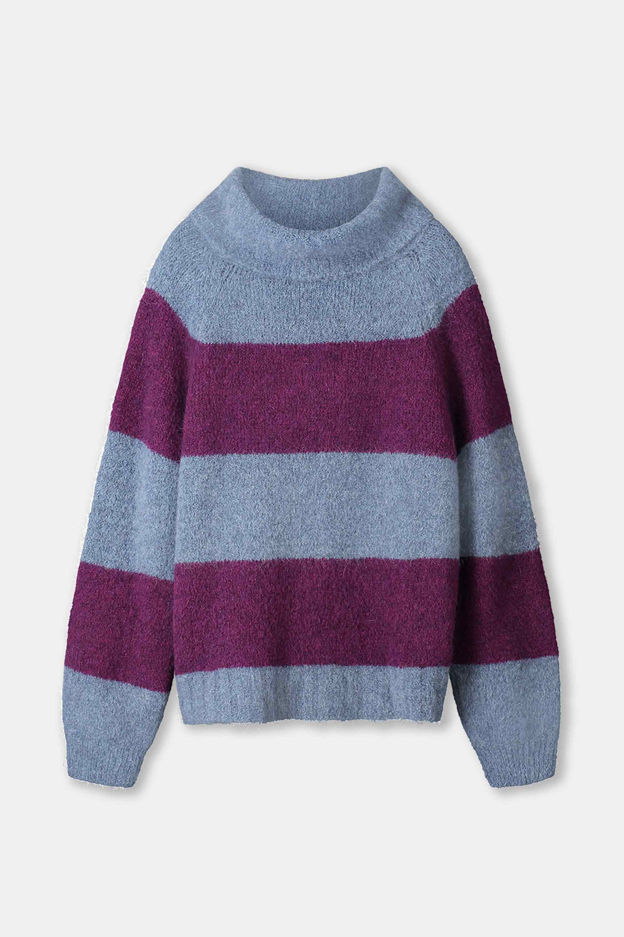 SWEATER - Plum Stripes