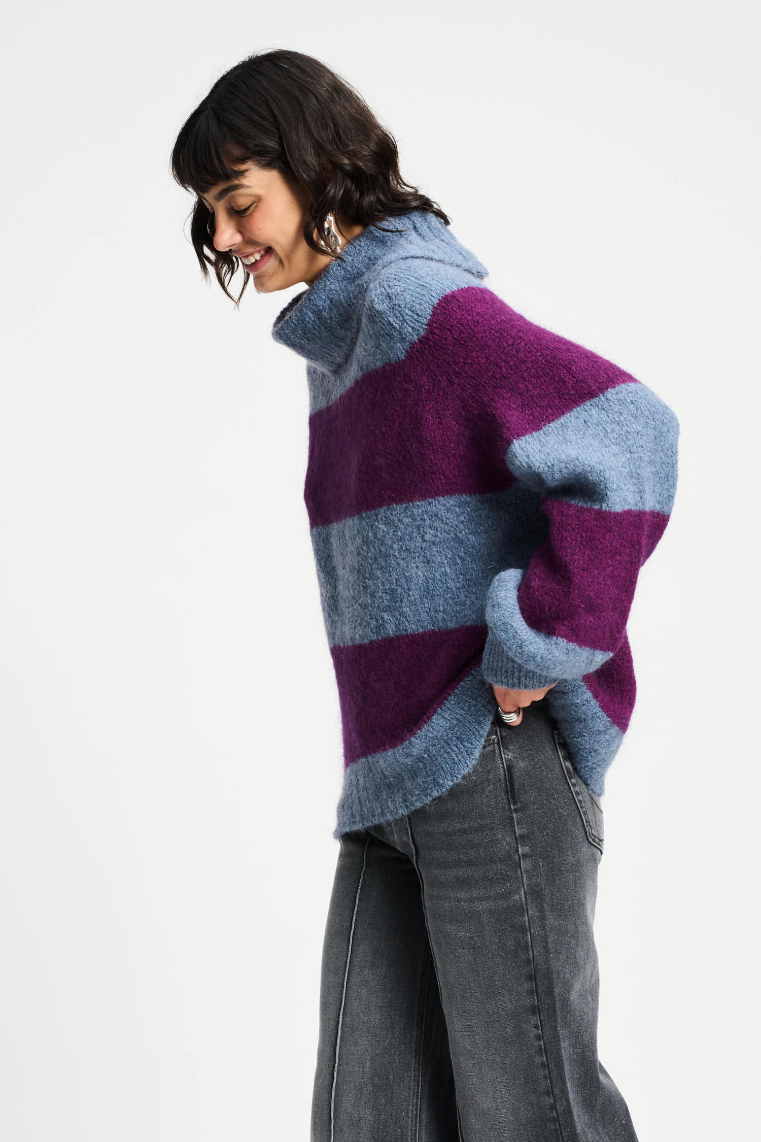 SWEATER - Plum Stripes