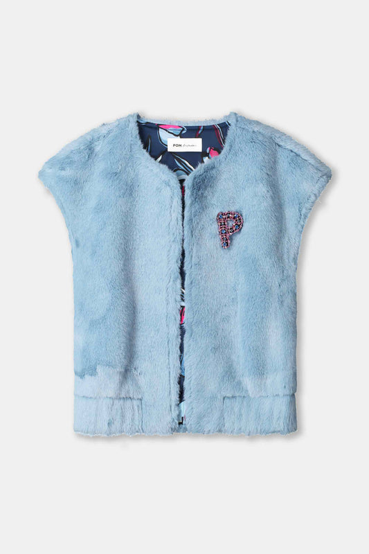 GILET - Fur Misty Blue