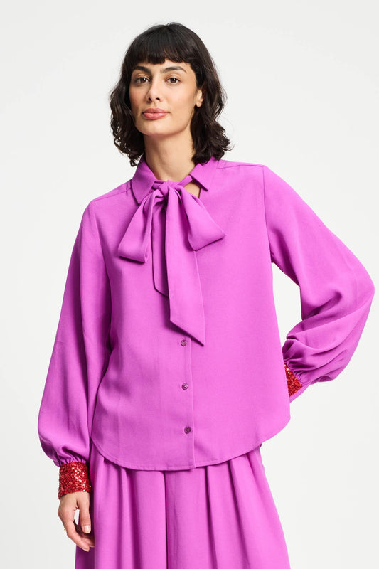 BLUSE - Bow Frosting Pink