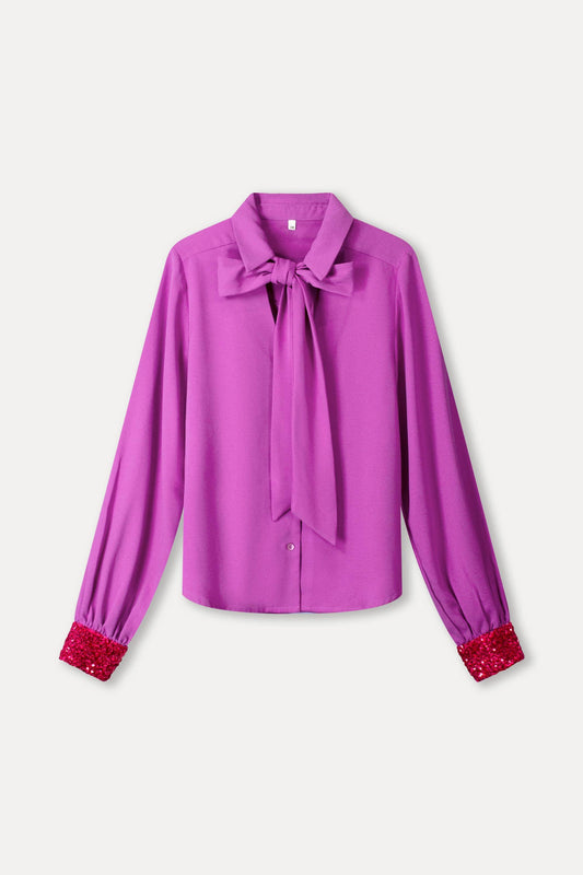 BLUSE - Bow Frosting Pink